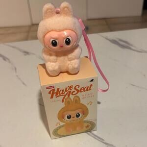 Pop mart Labubu peach  Bunny Plush Keychain